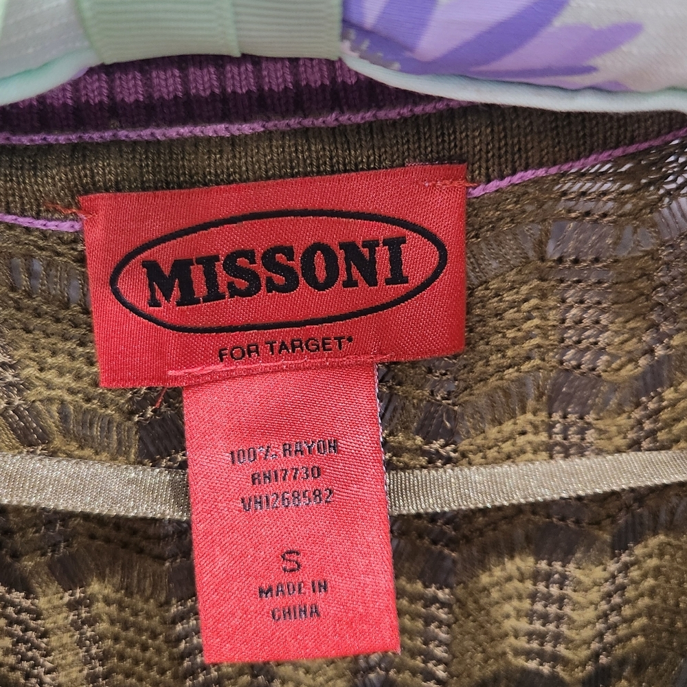 Missoni for Target• Green and purple knit sweater, Sz S - Picture 3 of 6